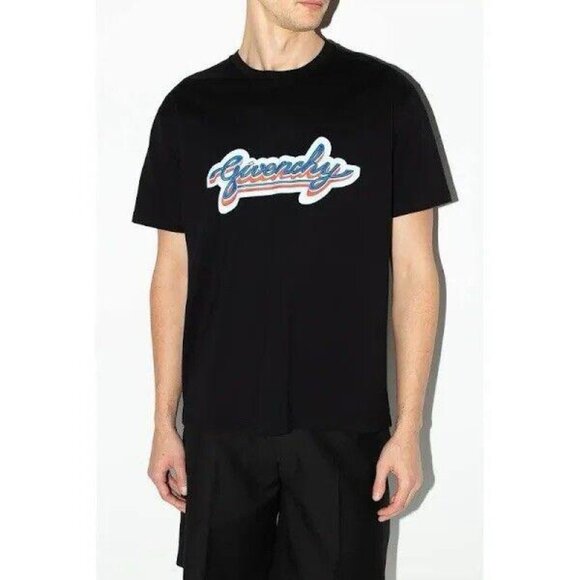 Women’s‎ GIVENCHY RETRO LOGO T-SHIRT BLACK Size Large L - Picture 1 of 13